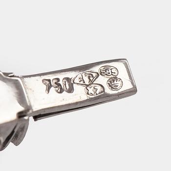 Armband, 14K vitguld med briljantslipade diamanter, Importstämplad A. Tillander 1975.