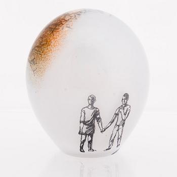 ELLA VARVIO, A glass sculpture, signed Ella Varvio 2014.