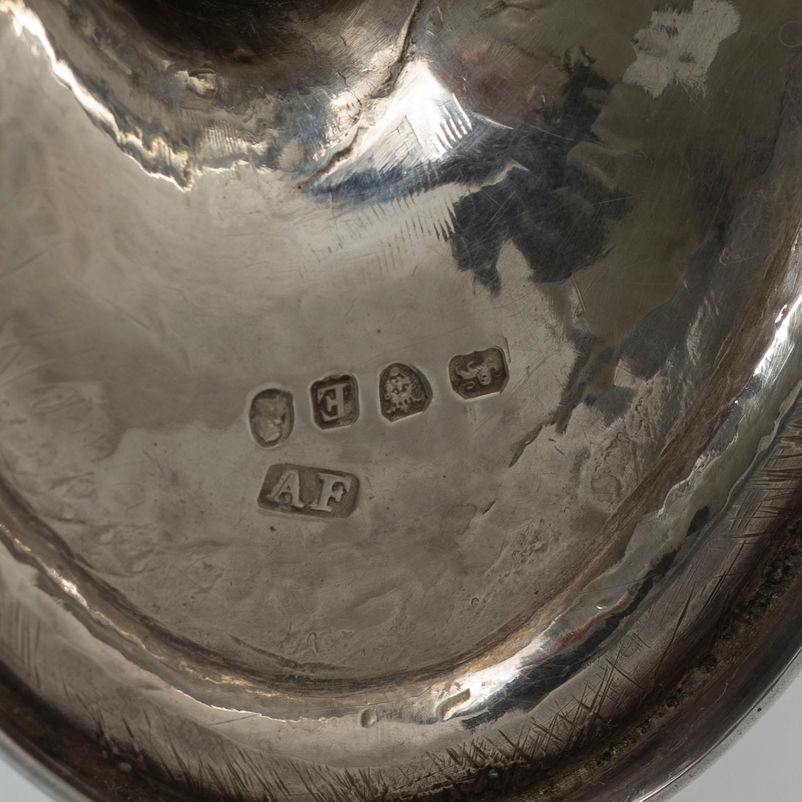 A silver bowl with handle, mark of Alexander Field, London, England 1800.