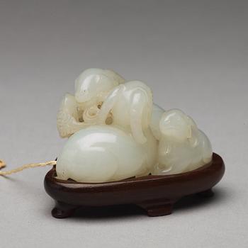 Two nephrite figure groups, Qing dynasty.