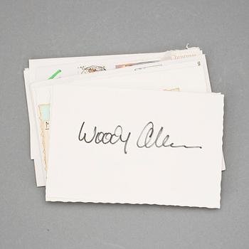 SKÅDESPELARE, 17 st, bla Graucho Marx och Woody Allen, egenhändiga.