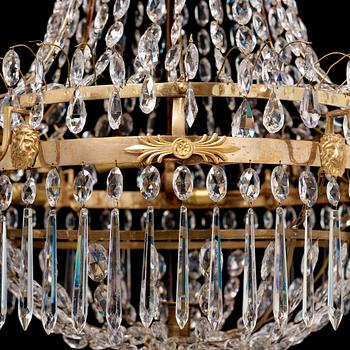 A late Gustavian early 19th century seven-light chandelier.