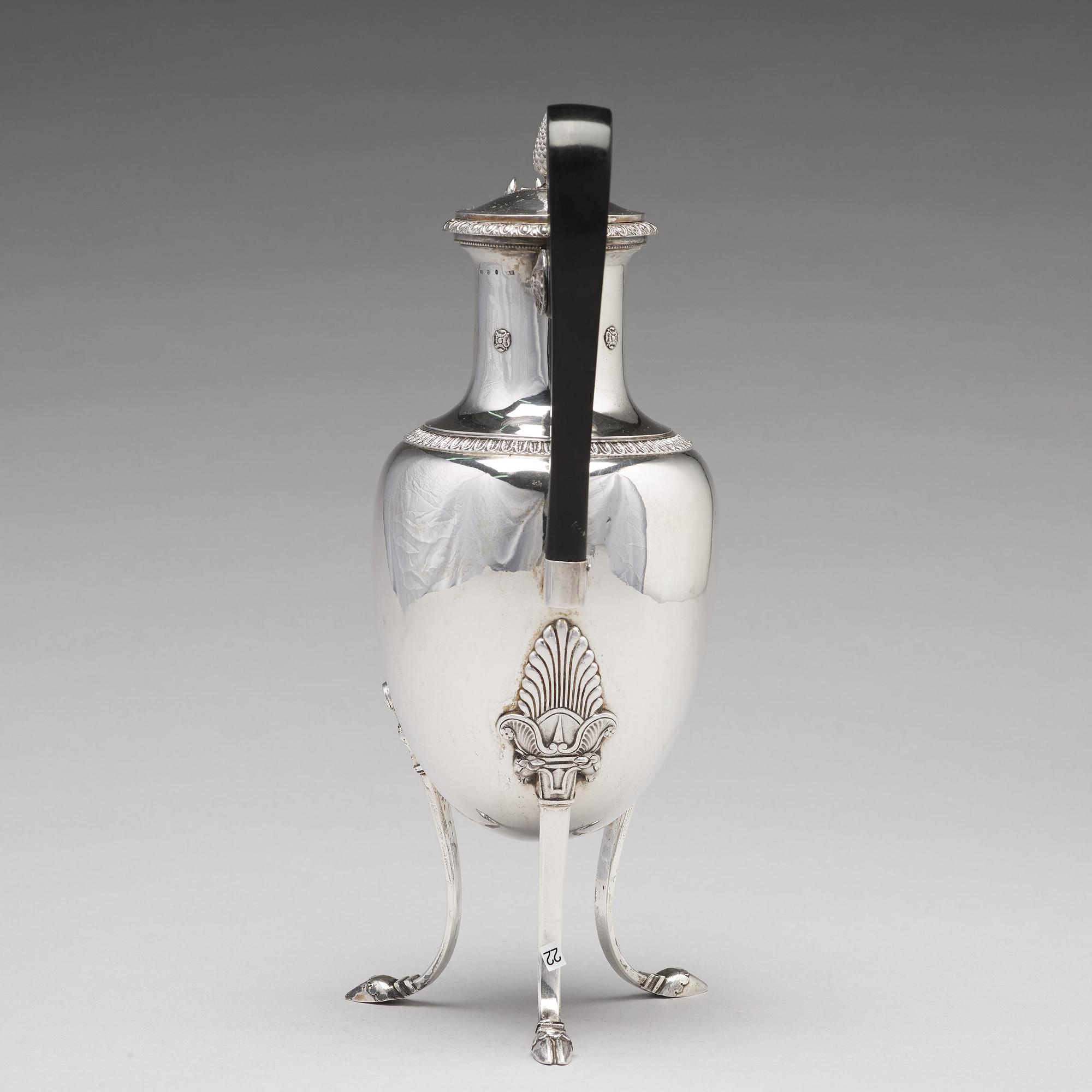 A Swedish 19th century silver coffee-pot, mark of Adolf Zethelius, Stockholm 1824.