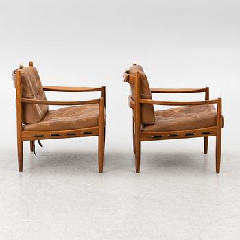 A pair of Ingemar Thilmark armchairs, 'Läckö' for OPE furniture, 1960/70's.