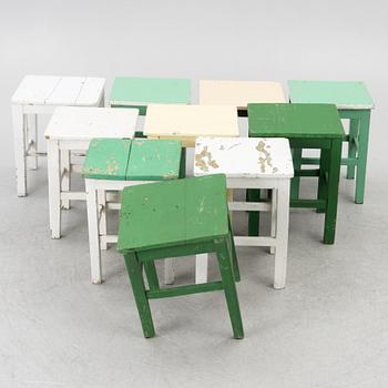A table with stools, 20th/21st century.
