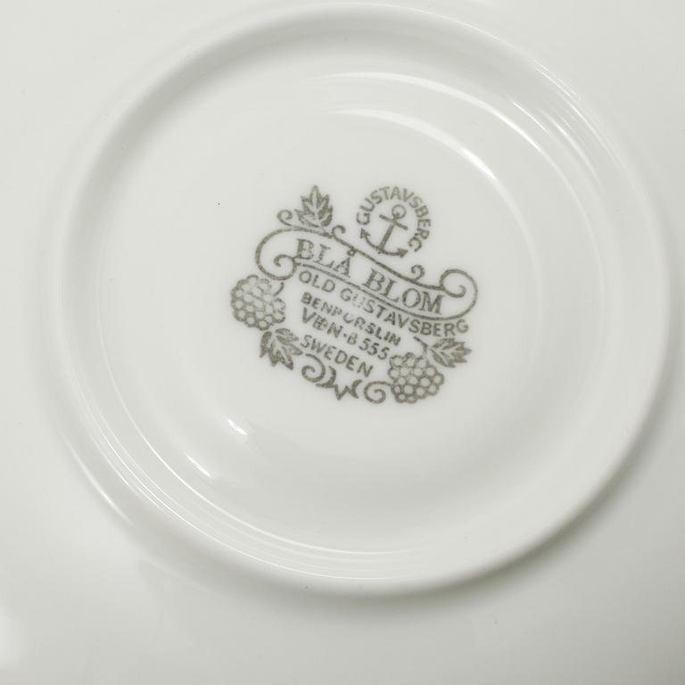 KAFFESERVIS, 40 delar, porslin, "Blå Blom", Gustavsberg, 1900-talets andra hälft.