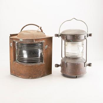 Lantern / ship lantern, 2 pcs, Sweden, 20th century.