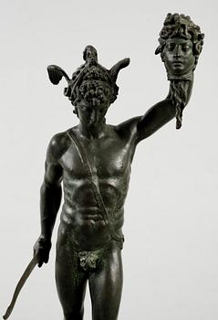 SKULPTUR, brons, efter Benvenuto Cellini, 1800-/1900-tal. H ca 95.