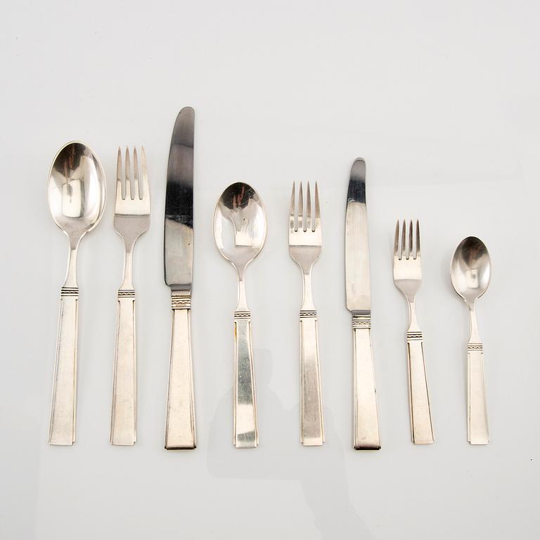 Erik Fleming, 91-piece cutlery set model "2 M 27" for Atelier Borgila, second half of the 20th century.