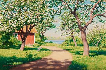 932. Johan Krouthén, Blossoming apple trees.