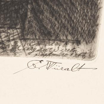 EDUARD WIIRALT, dry needle, signed and numbererd artist's proof IV, dated 1947.