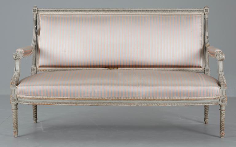 SALONGSGRUPP, 5 delar, Louis XVI-stil. 1800-talets senare hälft.