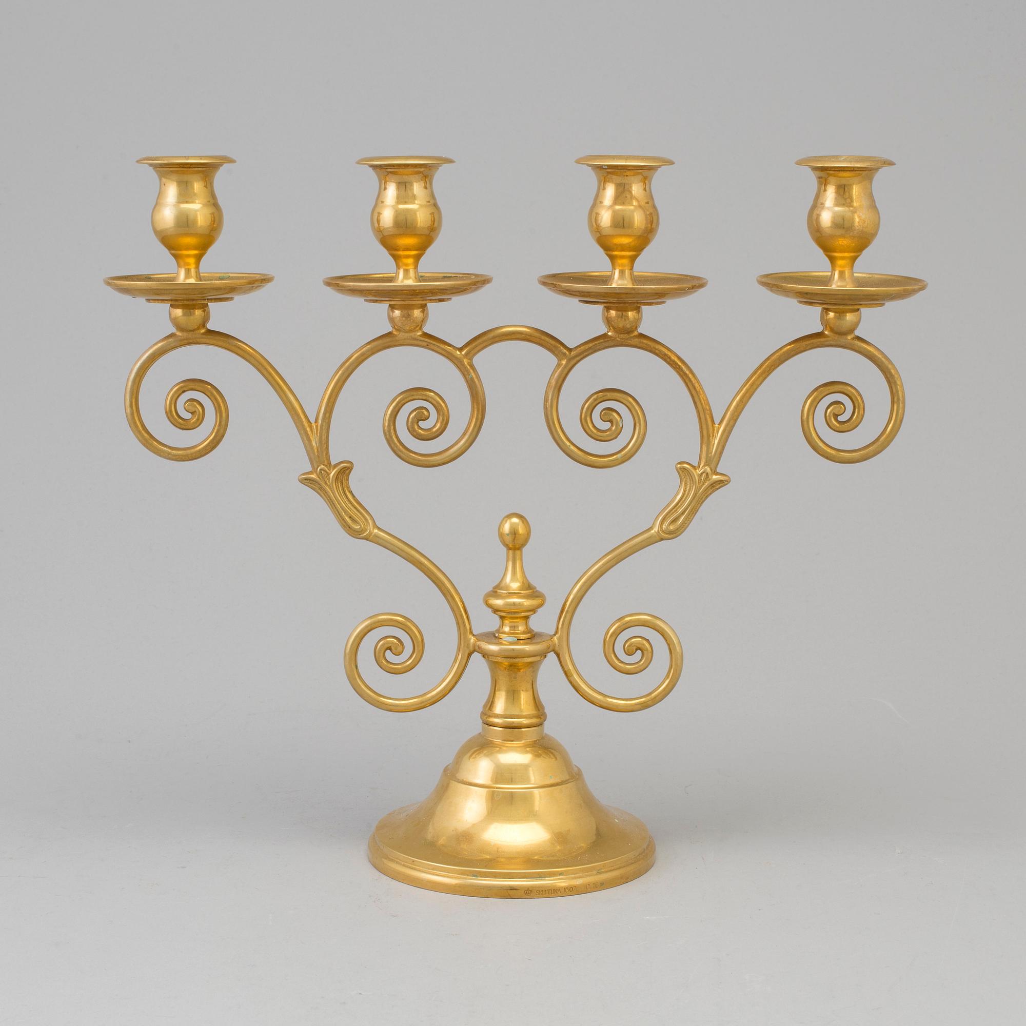 A  brass candelabrum "Mistel", designed by Bror Johansson for Skultuna. Second half of the 20th century.