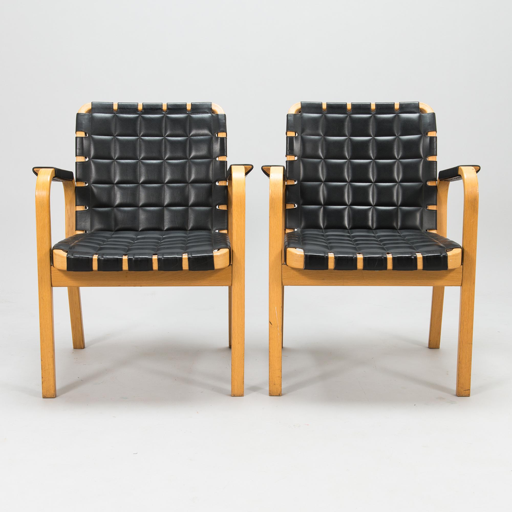 ALVAR AALTO, four late-20th-century '45' armchairs for Artek.