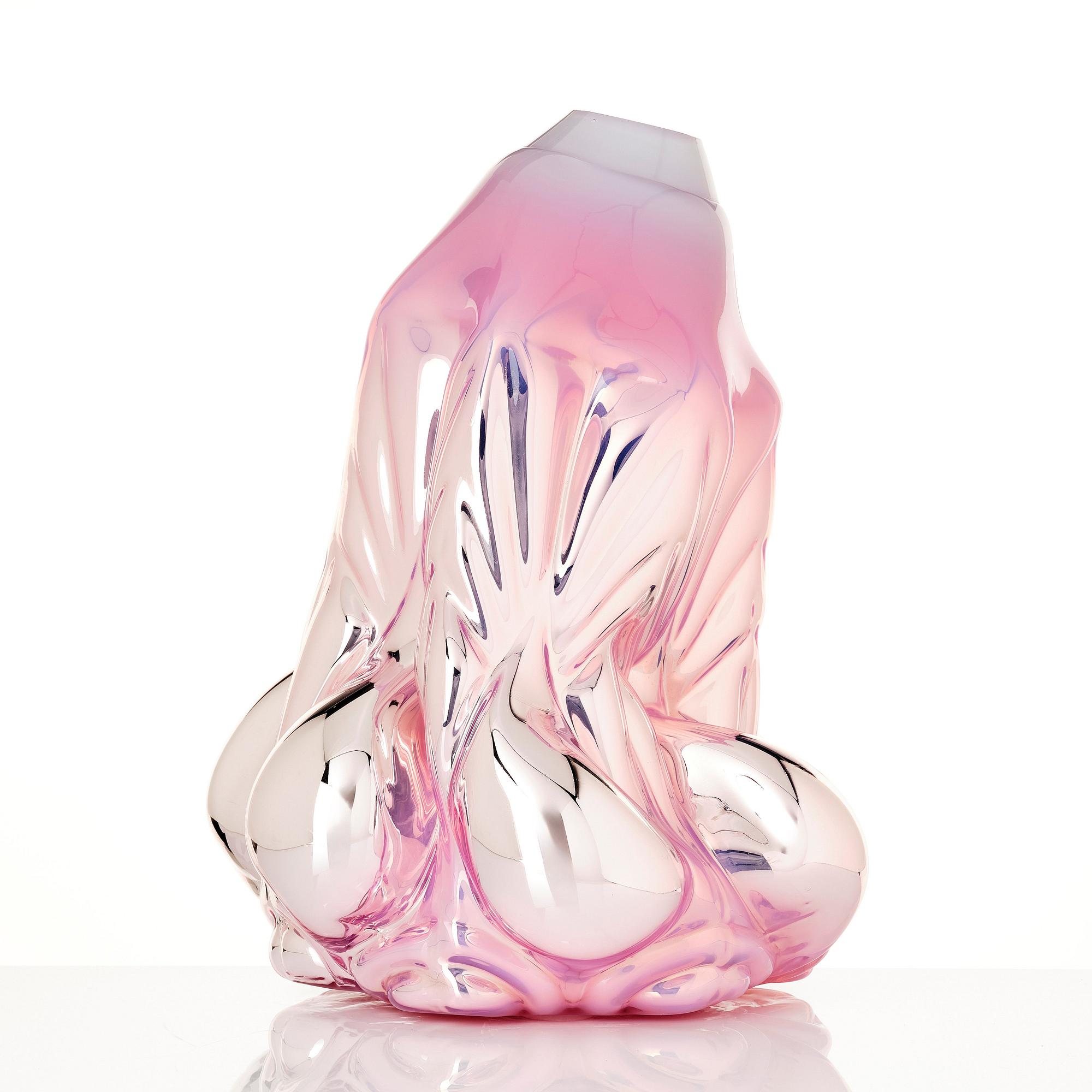 Hanna Hansdotter, a sculpture, "Dripping print", ed. AP 1, The Glass Factory, Boda Glasbruk 2018.