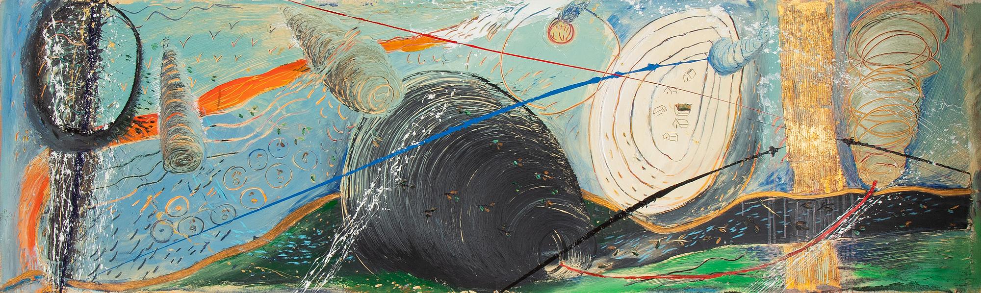 Elba Damast, oil on canvas, signed and dated -89 verso.