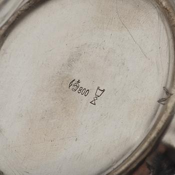 Kaffe- och teservis, 4 delar, silver, rokokostil, Otto Wolter, Schwäbisch Gmünd, Tyskland, 1900-tal.