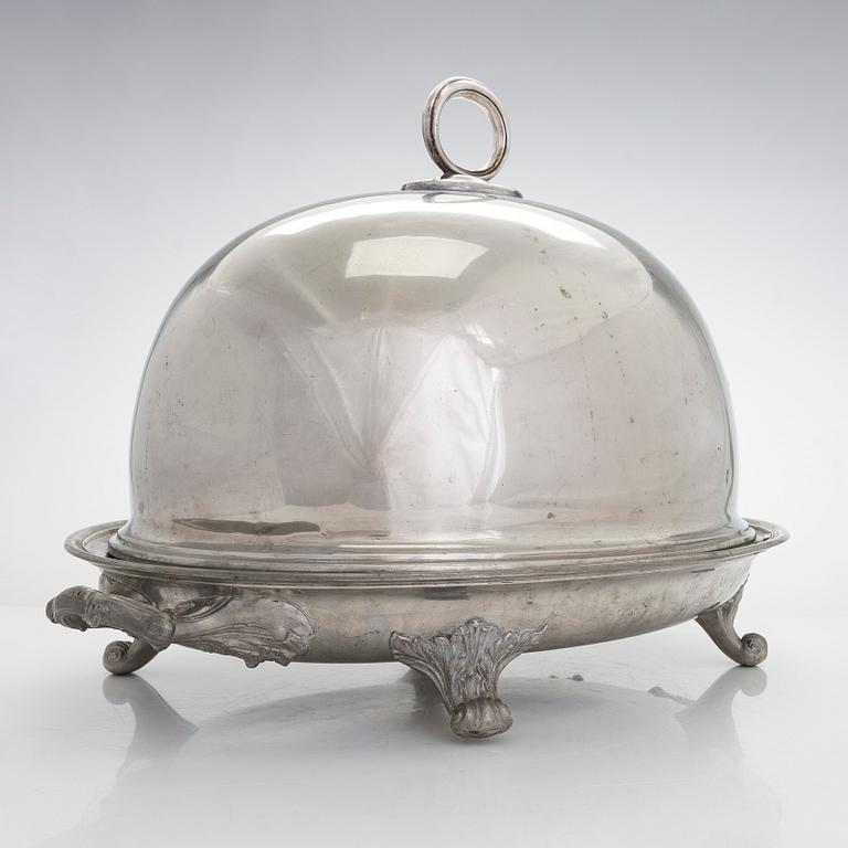 A plate food dome cover, James Dixon & Sons, Sheffield, England around the turn of the 20th century.