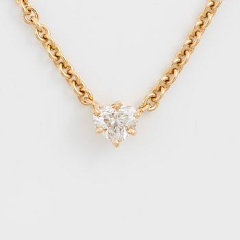 Collier, 18K guld med hjärtslipad diamant.