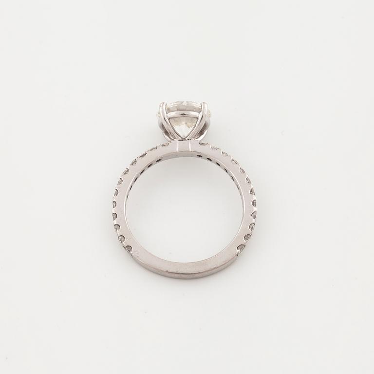 A brilliant cut diamond ring.