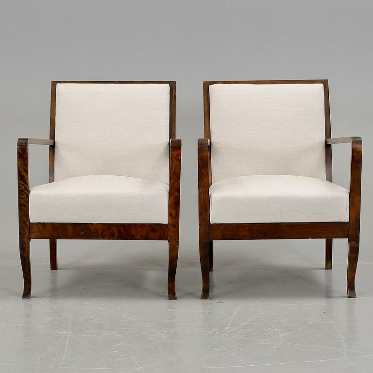 FÅTÖLJER, ett par, art deco, 192/30-tal.