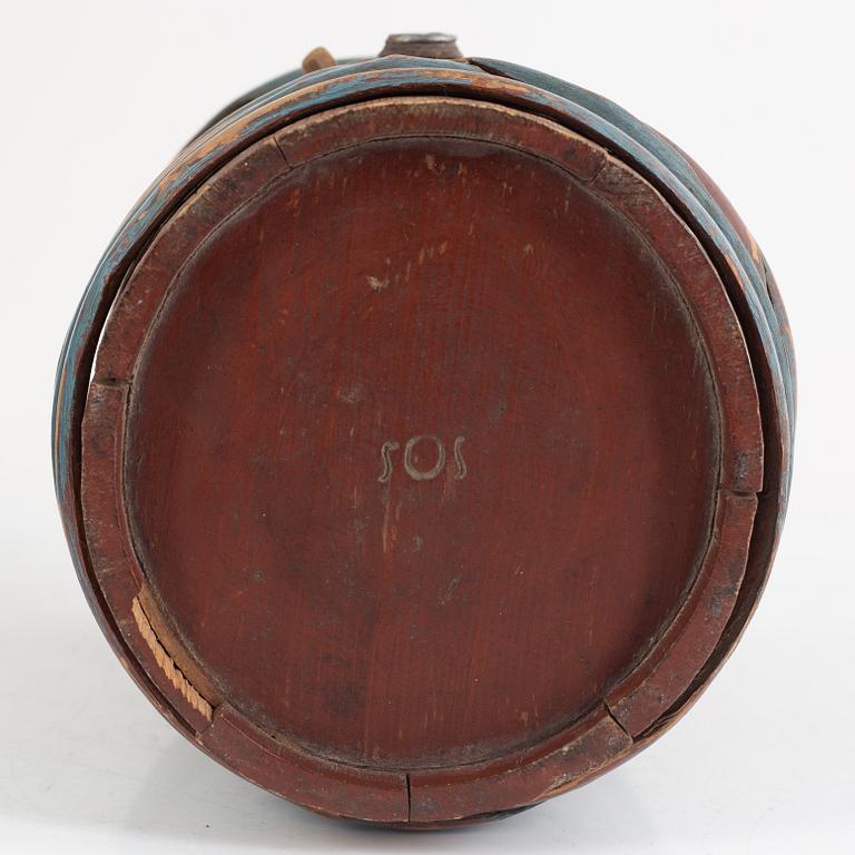 A set of three brandy kegs from Hälsingland, Sweden, 19th century.