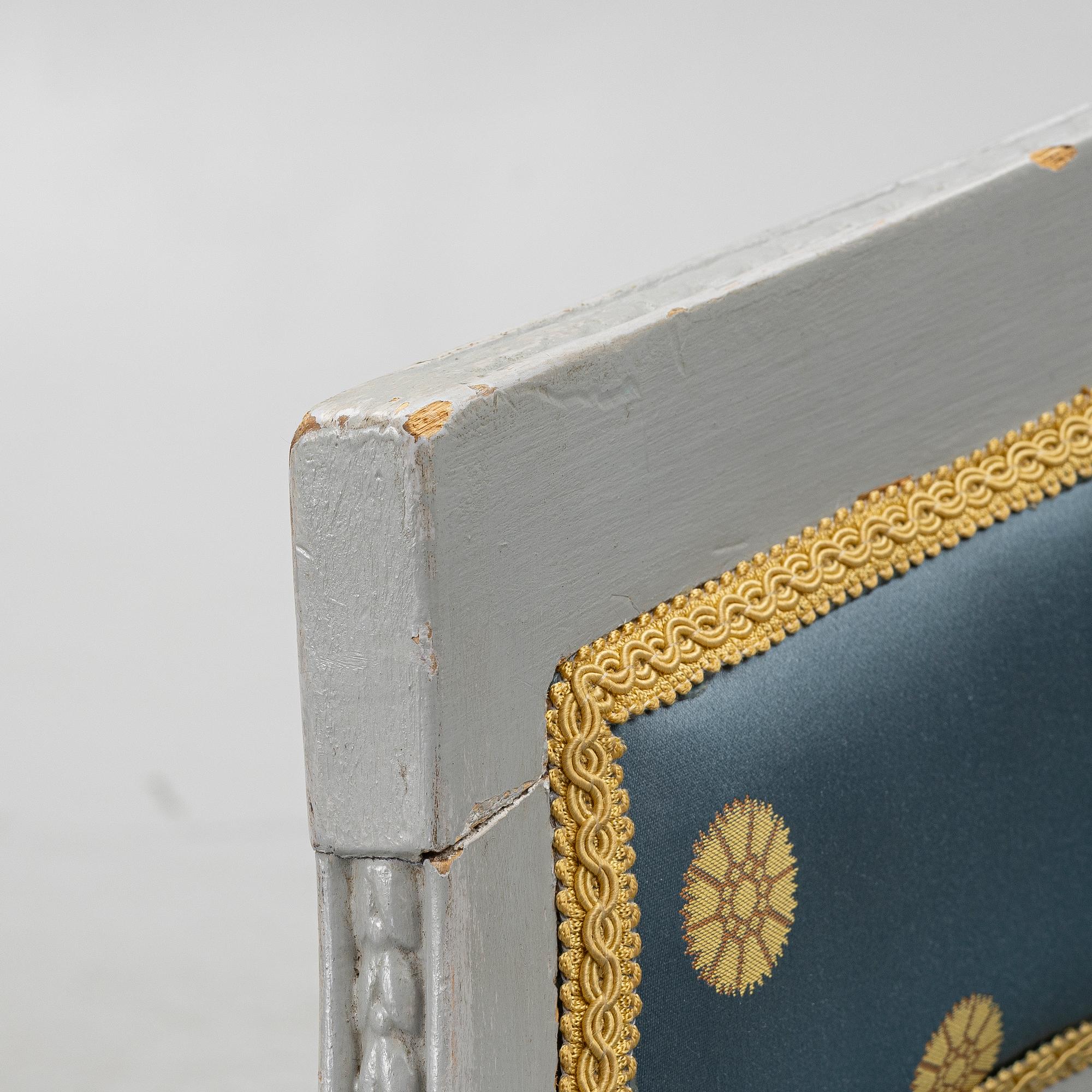 A late Gustavian style armchair, early 20th Century.