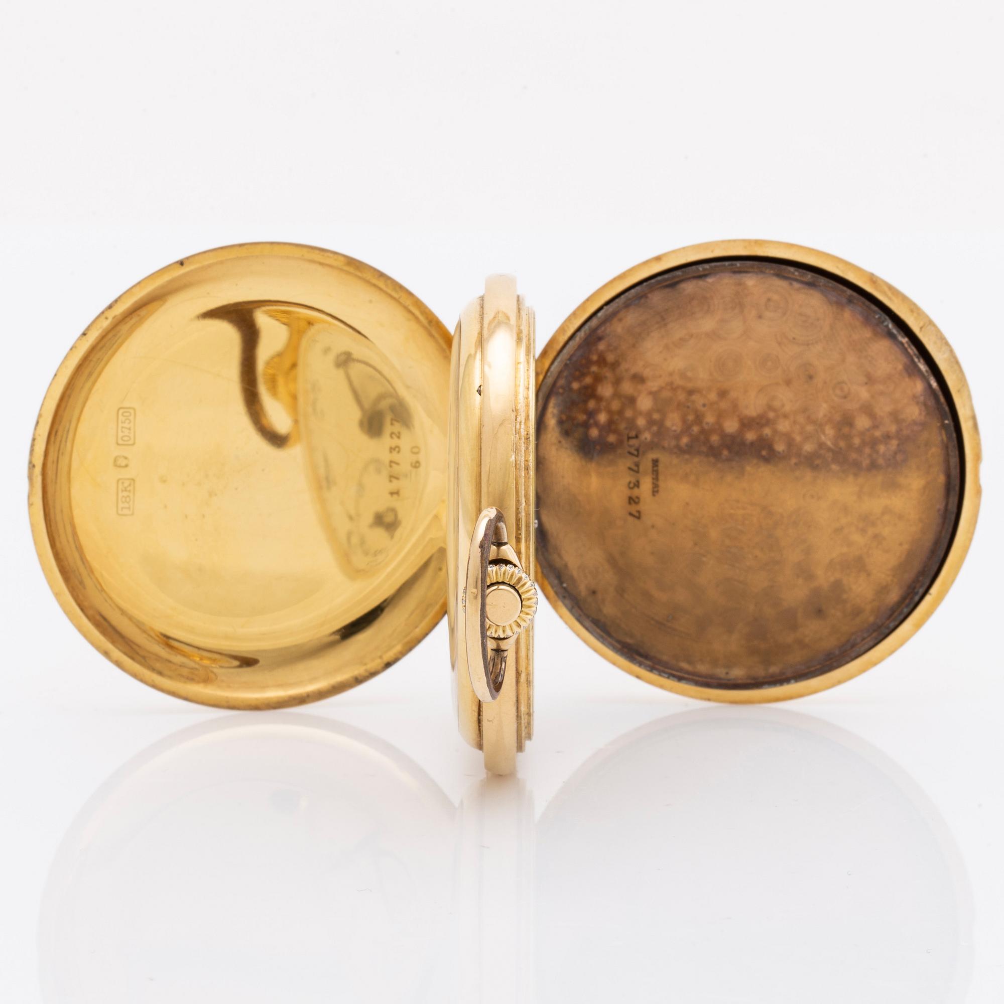 J Calame Robert, pocket watch, mid 20th century, ca 51 mm.