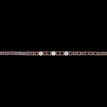 785. A coloured brilliant cut diamond bracelet, tot. app. 6 cts.