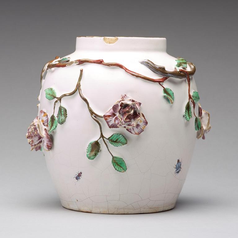 A Swedish faience jar, Marieberg, 18th Century.