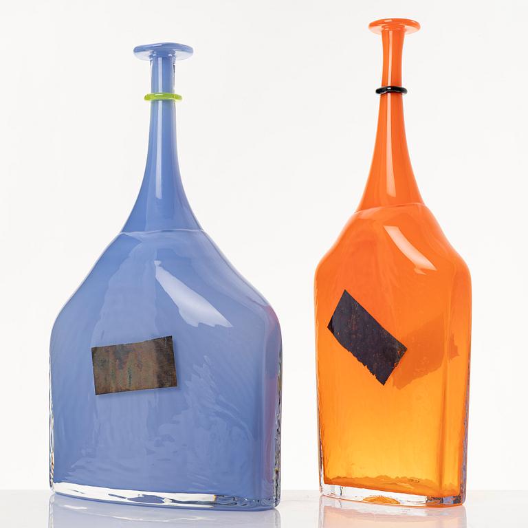 Bertil Vallien, two 'Satellite' glass vases from Kosta Boda, Sweden.