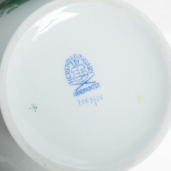 A 42-piece 'Chinese Bouquet' porcelain service and six 'Waldstein rose' coffee cups with saucers, Herend, Hungary.