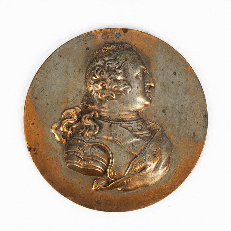 Monarchs and regents of Sweden, twenty metal portrait medallions, 19th20th century.