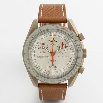 Swatch/Omega, MoonSwatch, Mission to Jupiter, chronograph, wristwatch, 42 mm.