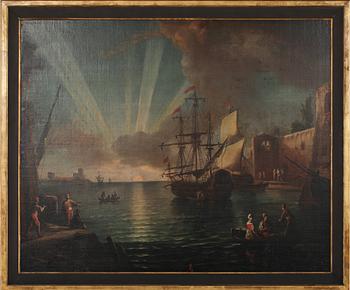 CLAUDE JOSEPH VERNET, hans art, olja på duk, 1700/1800-tal.