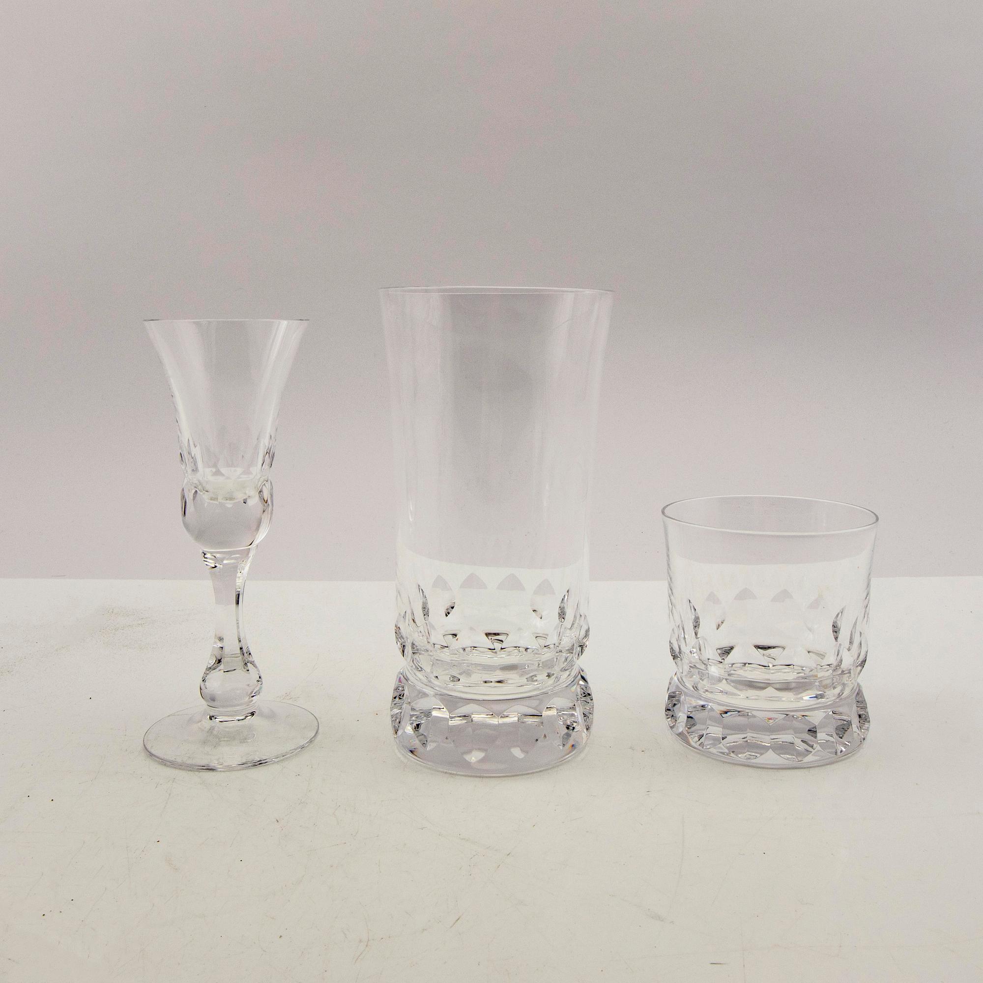Göran Wärff, glass service, 71 pieces, "Prince", Kosta Boda, late 20th century.