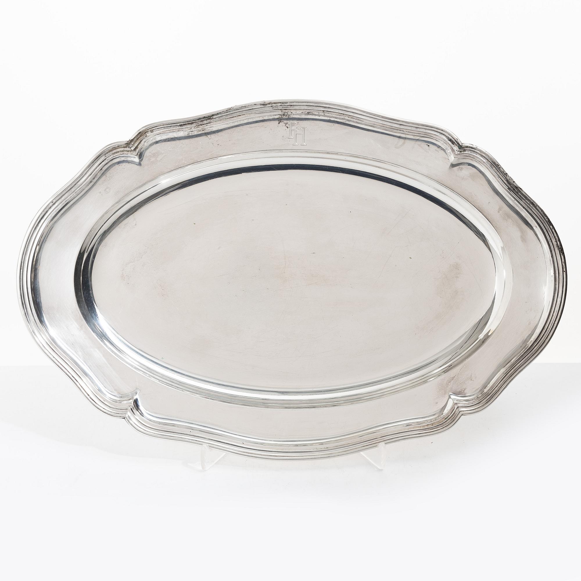 Tray, silver, Germany, 20th century.