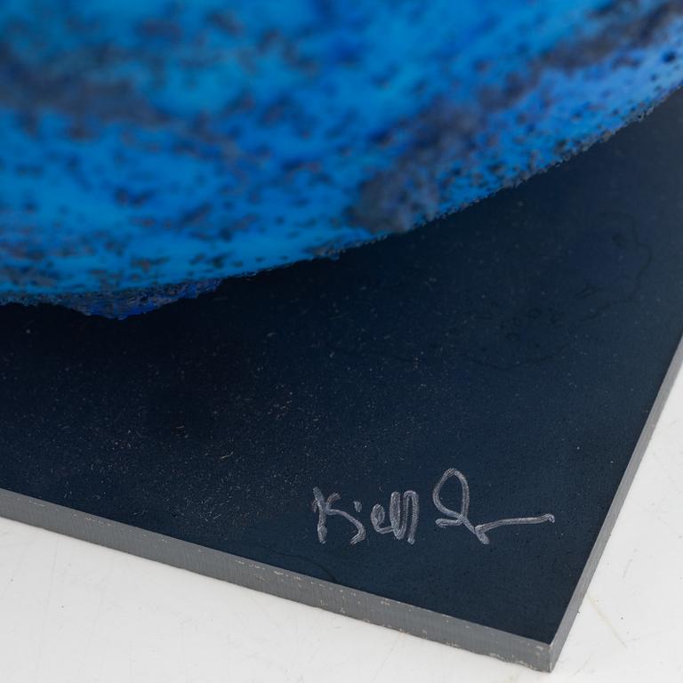 Kjell Engman, a unique glass sculpture 'Globe Blå', Kosta Boda, Sweden.
