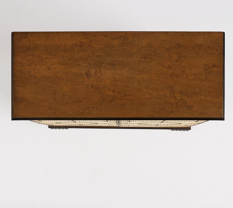 Otto Schulz, a velvet covered Swedish Modern cabinet, Sweden, late 1920s.