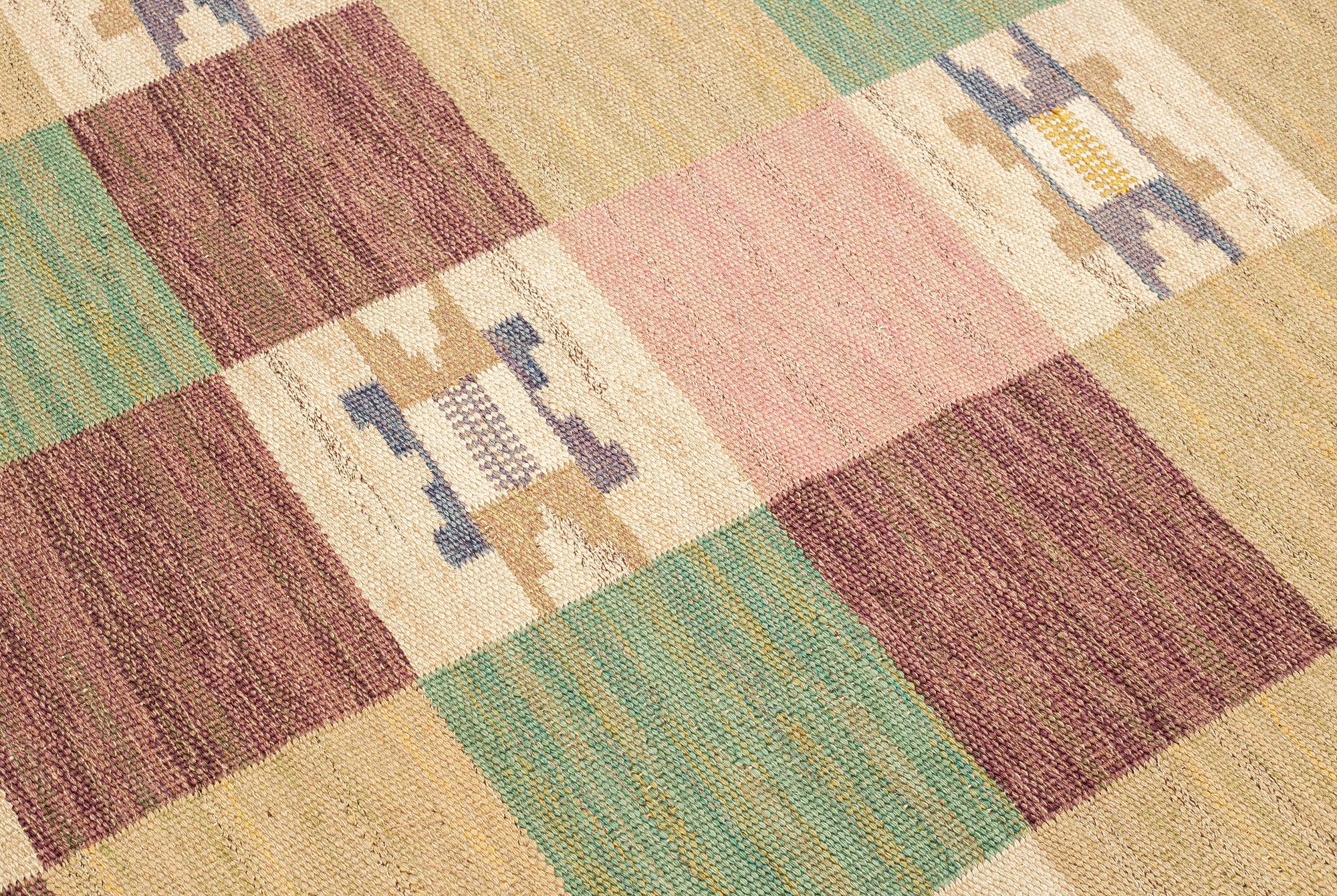 Märta Måås-Fjetterström, a carpet, "Rutmattan", flat weave, ca 290,5-294,5 x 200-203 cm, signed MMF.