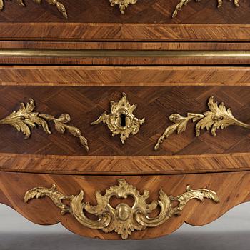 A Swedish Rococo 18th century commode by Johan Conrad Eckstein, master 1750.