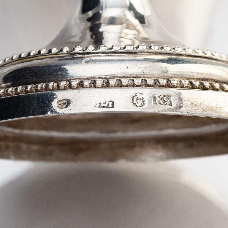 A Swedish 18th century Gustavian silver sugar bowl with lid, mark of Johan Malmstedt, Gothenburg 1792.