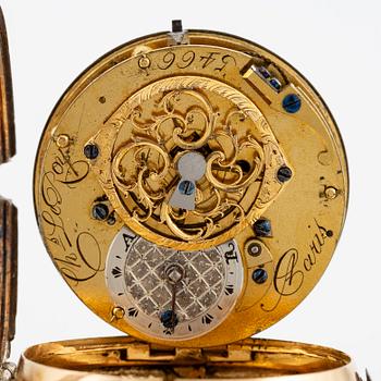 A gold and diamond pocket watch by Charles Le Roy (watchmaker in Paris 1733-71).