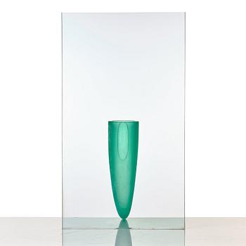 Philippe Starck, "Petite Etrangete Contre Un Mur", a sculpture/vase, ed. 50/50, Daum, Nancy, France, 1980's.