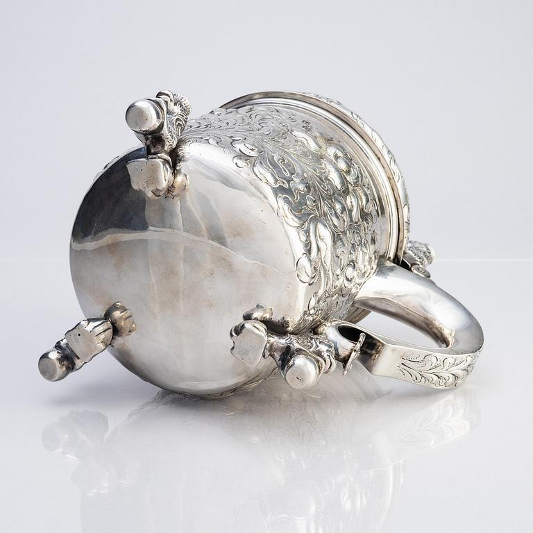 Dryckeskanna, silver, 18-/1900-tal, okänd mästare/utan stämplar, sannolikt Danmark.