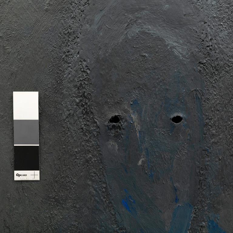 Michael Tetherow, oil on canvs with cut out signed and dated 1978.