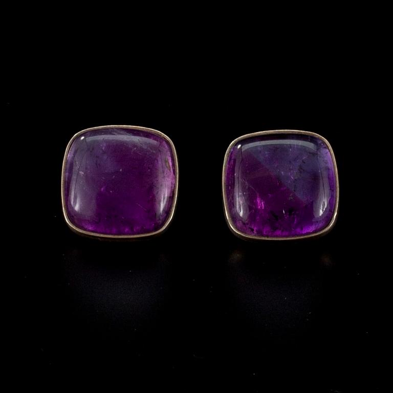 HALSSMYCKE + ÖRHÄNGEN, Sterling silver, ametist. Kalevala Koru 1990. Vikt 70 g.