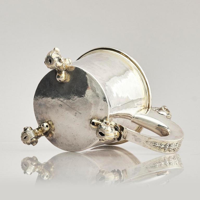 A Swedish early 18th century parcel-gilt silver tankard, mark of Bengt Collin, Uppsala (active 1699-1755).