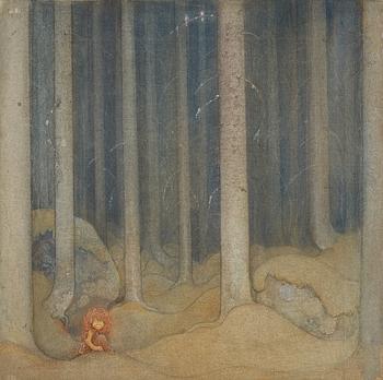 590. John Bauer, Humpe in the woods.