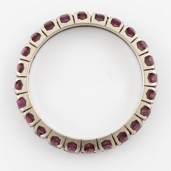 Ring, eternity ring 18K white gold with rubies.